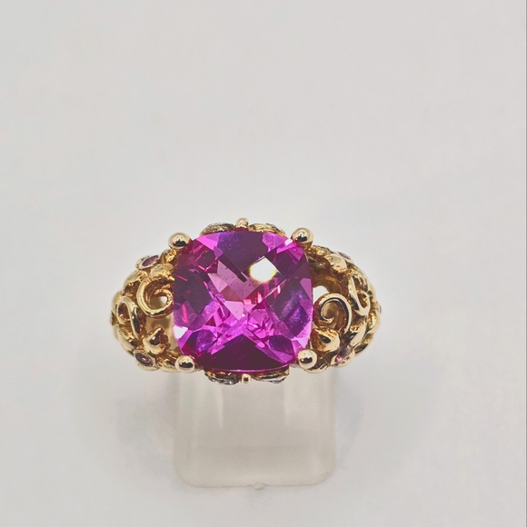 HSN Jewelry - Vintage Technibond Pink Sapphire 💗 14k over Sterling Silver Sz 6! ✨️